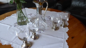 Karaffe und 4 Gläser  France Paris Etain de  monoir  Plei