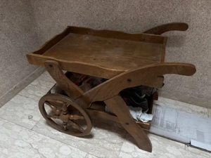 Servierwagen aus Eiche Rustikal 