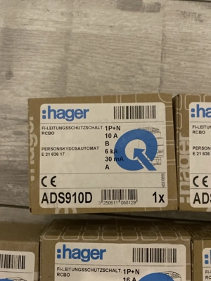 Hager FI LS Schalter ADS910D & ADS916D - Neu (ohne OVP)