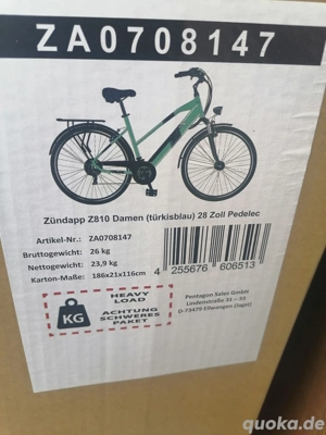 E-BIKE !!NEU!! Zündapp   Trekking UVP 2399  bei Lidl Plus Akku:14,91Ah   36,9V   550Wh9V  Bild 9