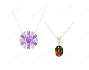 Stunning Australian Opal Necklace - Sterling Silver oder 14K Yellow Gold Hypoallergenic Leaf Pendant