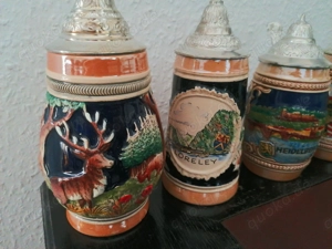 Bierkrüge aus Stein und DGBM Neusilber-Deckel Bild 4