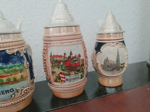 Bierkrüge aus Stein und DGBM Neusilber-Deckel Bild 3