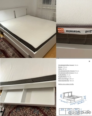 IKEA SONGESAND Bett, Lattenrost, Morgedal Matratze