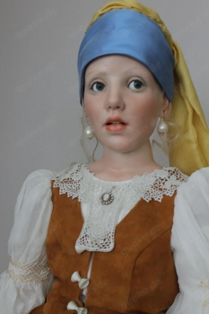 Porzellan puppe von hilegard günzel das mädchen mit dem perlohrring