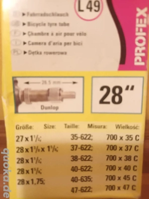 3 verschiedene Fahrradschläuche zu verkaufen 