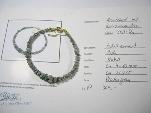 NEU: Armband mit 37 Carat platingraue Roh-Diamanten 375 Gold Bild 5