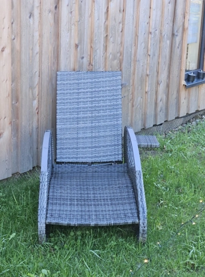 Gartenliege anthrazit Rattan
