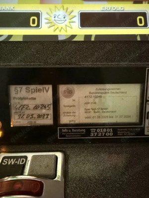 Merkur Gauselmann Glückspielautomat Vision Slant top Sonnen MBox