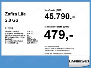 Opel Zafira Life 2.0 GS M STANDHEIZ*AHK*NAVI*GLASDACH Bild 4