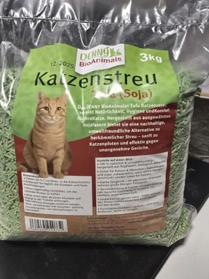 Tofu ( Soja )  Katzenstreu 3 kg Sack davon 5 Stk. zu verschenken 
