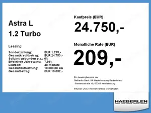 Opel Astra L 1.2 Turbo Edition *ALLWETTER*SHZ+LHZ*PDC Bild 4