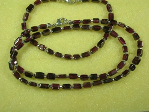 NEU: Set: Kette+Armband mit Rhodolith-Granat 925 Silber Karabiner