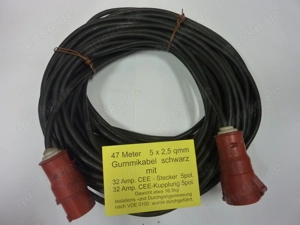 Verlängerungskabel - 47 Meter 5x2,5qmm - mit 32Amp. Stecker und Kupplung