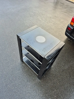 HiFi-Regal 65 x 45 x 82cm Schrank Metall Glas für Stereoanlage