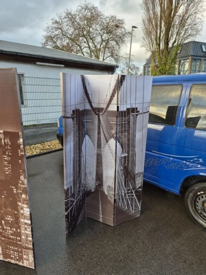 2x Stehwände 180 x 120cm Bilder Sichtschutzwände STADTMOTIV