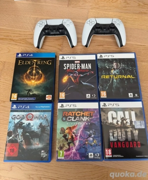 2 x PS5 sony original controller mit OVP + 6 disk spiel sammlung , sehr guter zustand für das Ganze 