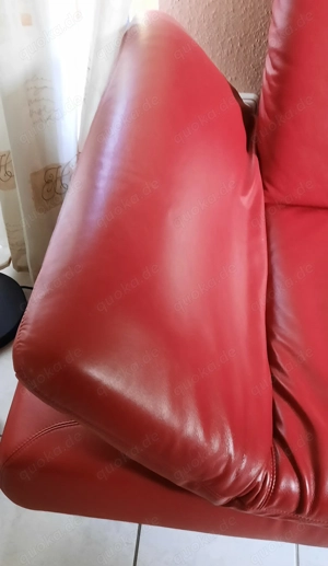 Koinor Couchgarnitur 3er 2er 1 Hocker bordeauxfarben - super gepflegt