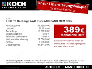 Volvo XC60 T6 Recharge AWD Inscr.ACC PANO MEM FSHz Navi Bild 2