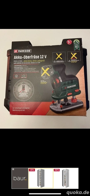 Parkside Akku-Oberfräse 12V POFA 12 B3   neu OVP   ohne Akku Ladegerät