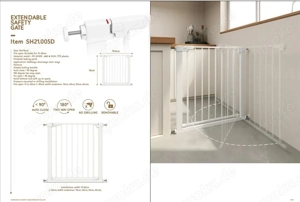 Baby- und Haustier-Schutzgitter Metall Weiß extra breit Druckmontage Tür Treppe