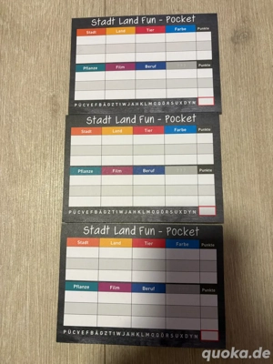 3 x Stadt Land Fun Pocket Blöcke neu und unbenutzt