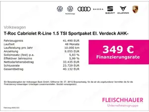 Volkswagen T-Roc Cabriolet R-Line 1.5 TSI Sportpaket El. Verdeck AH Bild 3