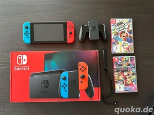 Nintendo switch 1 spiele konsole mit Mario kart und Super Mario party spiel  , OVP neue 
