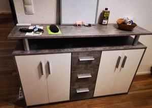 Küchen Sideboard, silber-weiß-grau