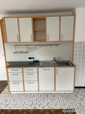 Küche Küchenzeile Einbauküche Massivholz geschreinert weiss braun