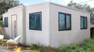 Duo Mod Containerhaus | 2 Schlafzimmer | Voll ausgestattetes Bad, Küche, Essecke