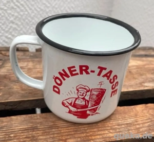 Dönertasse - Blech emailliert - Socken 43-46 Weiß  mit gr.K Bild 2
