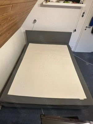 IKEA SÄBÖVIK Boxbett, fest Vissle grau, 140x200 cm