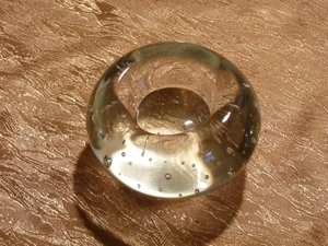 runder flacher transparenter Glaskerzenständer Teelicht 9 x 5 cm