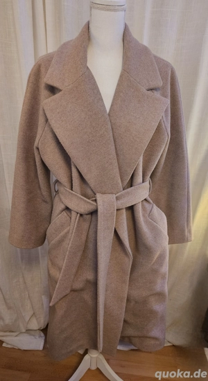 Wemoto Wintermantel lang beige 100% Baumwolle zum Binden