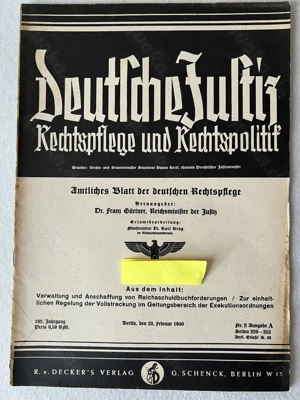 Deutsche Justiz - Rechtspflege und Rechtspolitik - Februar 1940 - 3 Hefte