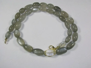 NEU: Kette 45 oder 50 cm mit Mondstein 375 Gold Karabiner Bild 4