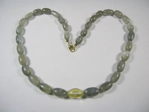 NEU: Kette 45 oder 50 cm mit Mondstein 375 Gold Karabiner Bild 2