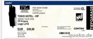 Tokio Hotel VIP Ticket