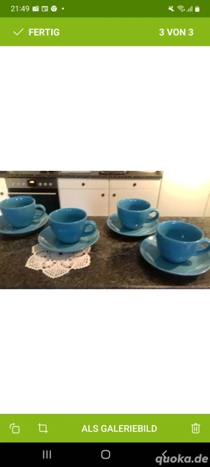 4er Set Kaffeetassen mit Unterteller