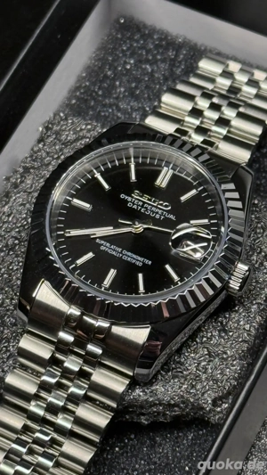 Seiko Mod 36mm Schwarz   Silber