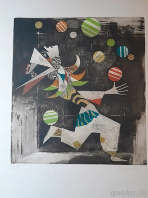 Alfred Finsterer - Juggler - Kunstdruck   Radierung Signiert