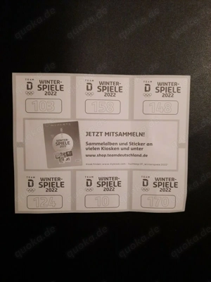 6 Sticker Winterspiele 2022 Peking Panini Team Deutschland neu un Bild 2