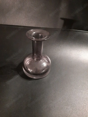 Glasvase Glasflasche, Vase 14cm hoch  unten 10cm breit