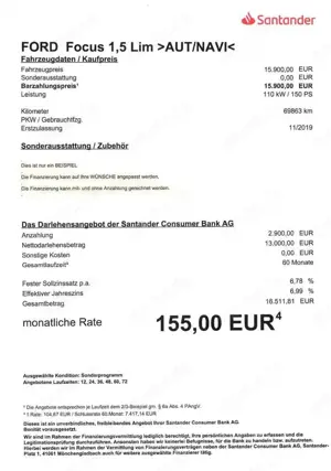 Ford Focus 1,5 EcoBoost Lim AUT/NAVI/Sitzheiz/PDC Bild 2