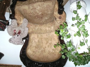 einzigartiger alter Mooreichen Sessel reichlich geschlitzt ca.1860- oder. Angebot