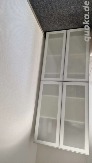 Ikea Schrank Jutis weiß mit Mattglas und Edelstahloptik Höhe 2m x 0,80m breit x 0,40 m tief