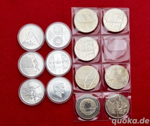 13 x 10 Euro 2002 - 2009, jeweils 18 Gramm 925 1000 Feinsilber