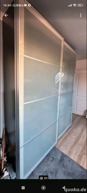 IKEA Pax Kleiderschrank mit 2 Glasschiebetüren, schwarz, 250x236x50