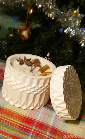 Handgemachte Kerze im Gips-Gefäß   Glühwein